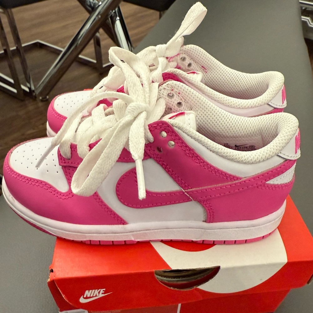 Toddler Nike Dunks Low Pink and White Sneakers